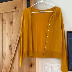 LOFT mustard cardigan